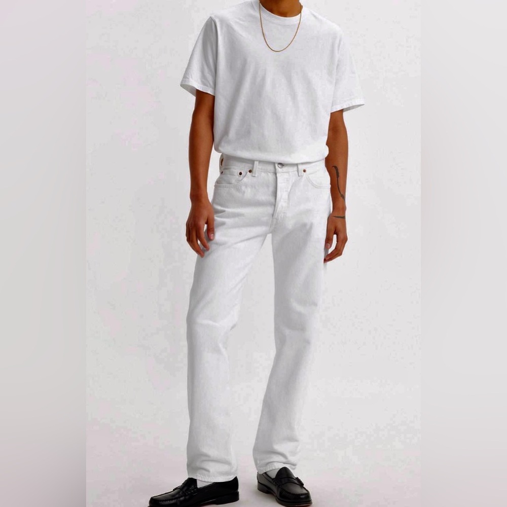 501 ORIGINAL FIT MENS JEANS. Optic Daisy non stretch 36x30 NWT in bag